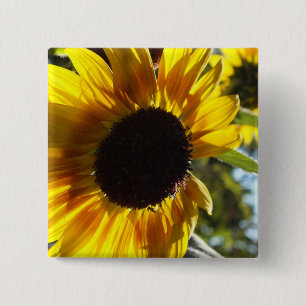 Morning Sunflower Customisable 15 Cm Square Badge