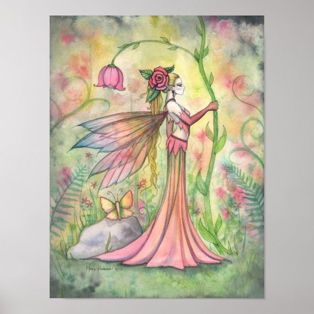 Morning Sunshine Flower Fairy Art Fantasy Poster (Front)