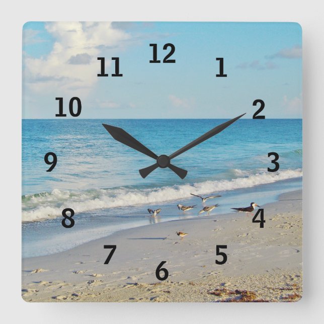 Morning Surf Bathers Wall Clock (Front)