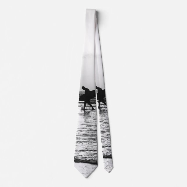 Morning Surfer Grayscale Tie (Front)