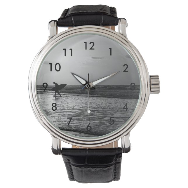 Morning Surfer Grayscale Watch (Front)