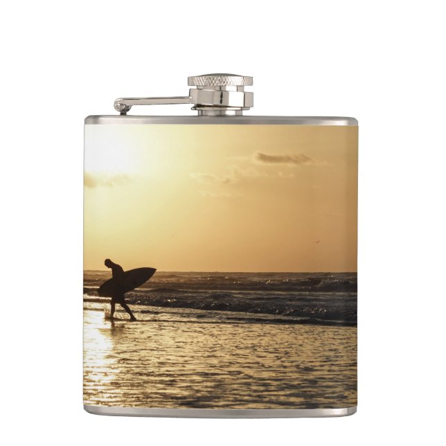 Morning Surfer Hip Flask (Front)