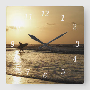 Morning Surfer Wall Clock