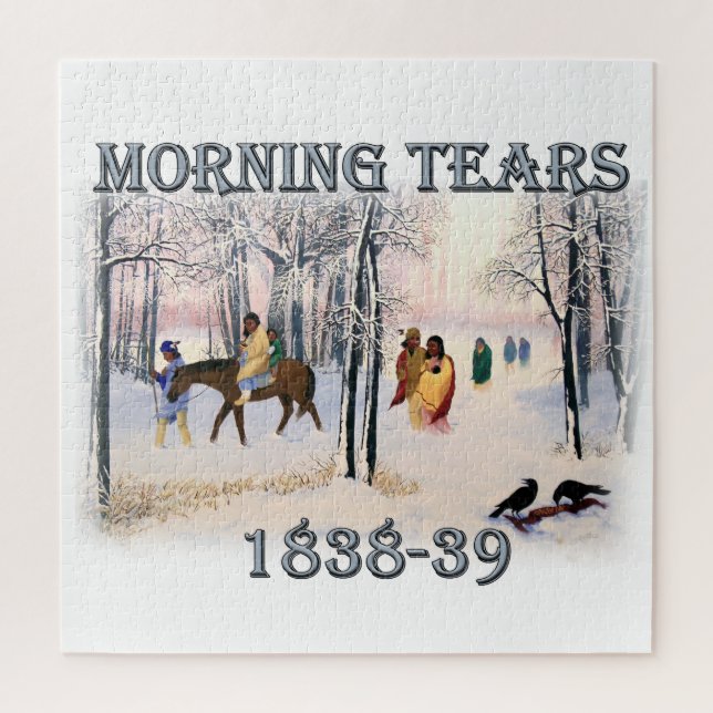 Morning Tears depicts the Cherokee Trail of1838-39 Jigsaw Puzzle (Vertical)