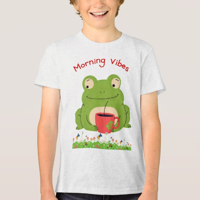 morning vibe  DESGN FROG Tri-Blend Shirt (Front)