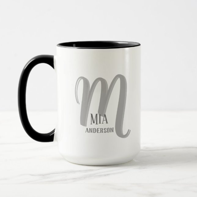 Morning Vibe Personalised Monogram Mug (Left)
