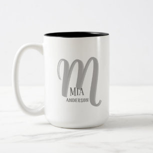 Morning Vibe Personalised Monogram Two-Tone Coffee Mug