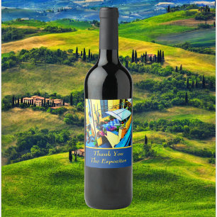 Morning View from a Cinque Terre Balcony Thank You Wine Label