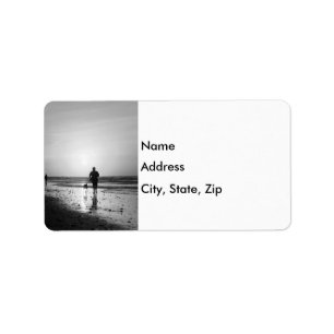 Morning Walk Grayscale Label