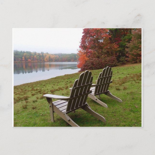 Morning Walk in Autumn Postcard (Front)