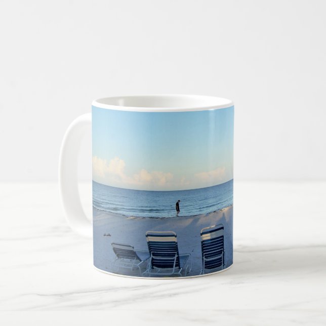 Morning Walk on the Beach Coffee Mug (Front Left)