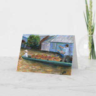 Morning Water Market B Greeting Card or Note Cards