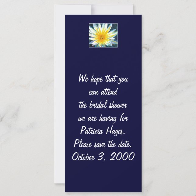 Morning White Yellow Flower Save the Date Card (Front)