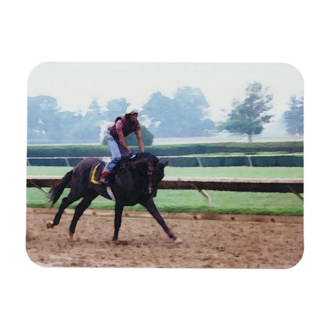 Morning Work Out - race horse magnet (Horizontal)