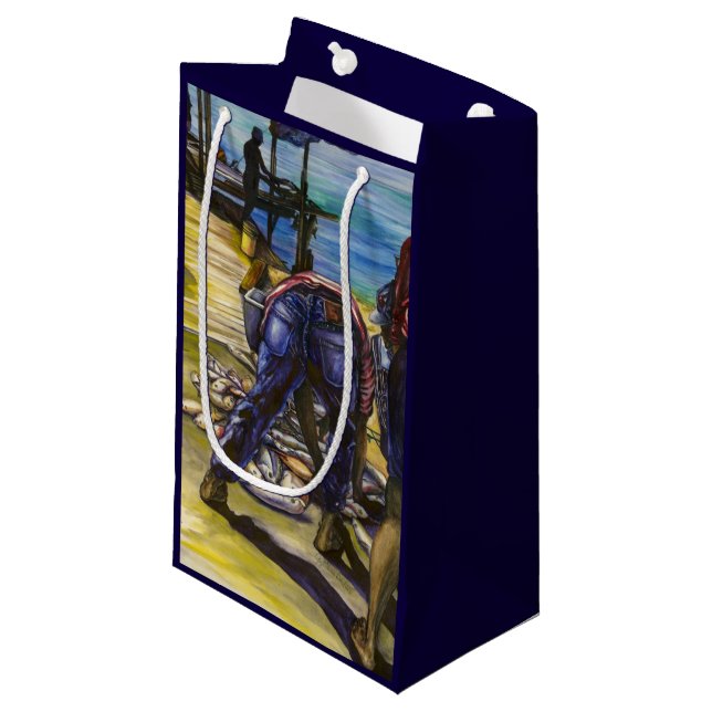 Morning's Catch, Harbour Island, Bahamas Small Gift Bag (Front Angled)