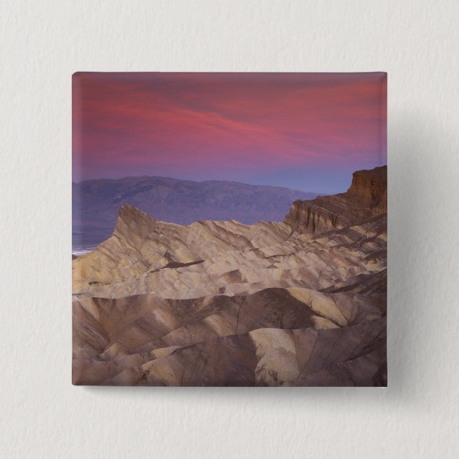 Mornings first light on  Zabriskie Point and 2 15 Cm Square Badge (Front)