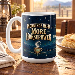 Mornings Need More Horsepower Akhal-Teke Art Coffee Mug