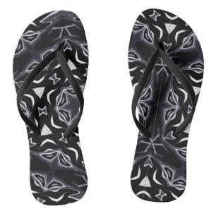 Moroccan african ethnic dark pattern kaleidoscope jandals
