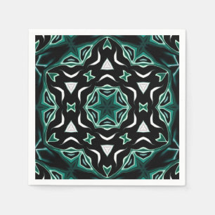 Moroccan african ethnic dark pattern kaleidoscope napkin