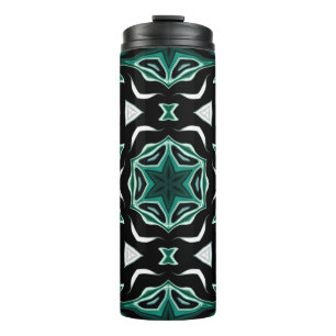 Moroccan african ethnic dark pattern kaleidoscope thermal tumbler