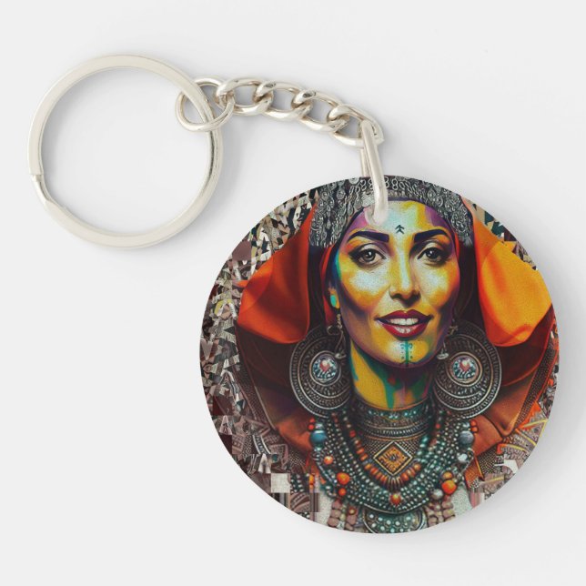 Moroccan Amazigh Beauty V2 Key Ring (Front)