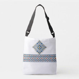Moroccan Amazigh Embroidery Geometric Pattern   Tr Crossbody Bag