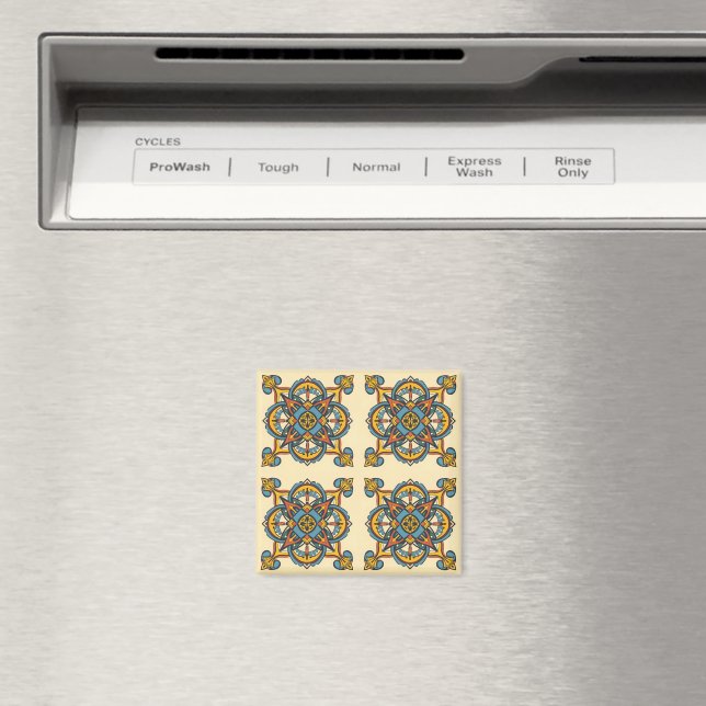 Moroccan Andalusian mosaic, mandala Magnet (In Situ (Dishwasher))