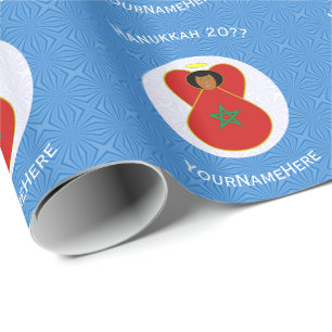 Moroccan Angel Hanukkah Flag Personalised Wrapping Paper
