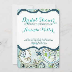 Moroccan Aqua Bridal Shower Invitations