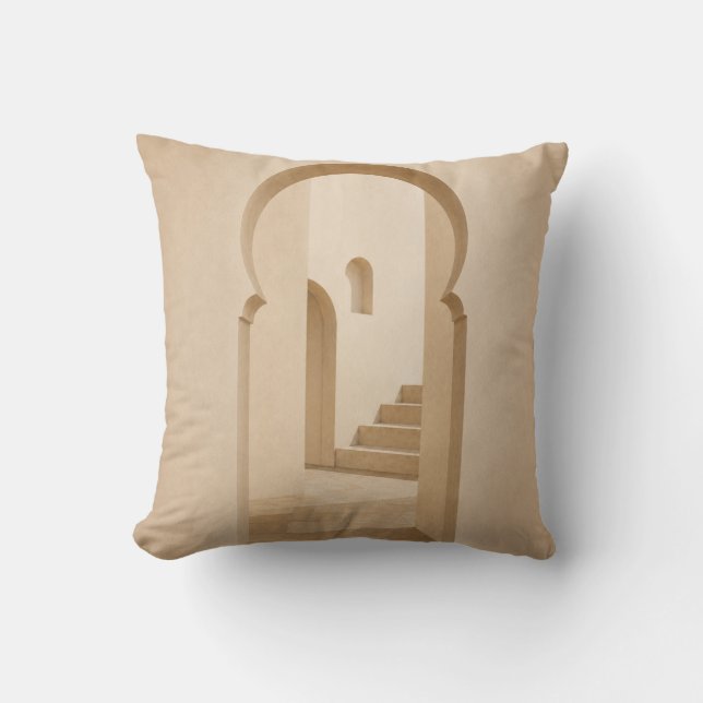 Moroccan Arch Decorative Throw Pillow | Minimalist (Front)