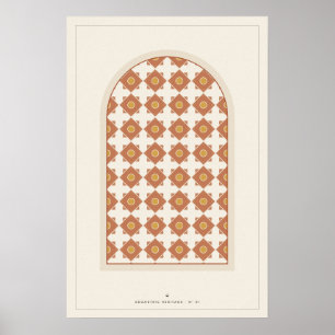 Moroccan Arch Geometric Wall Art Poster, Islamic P
