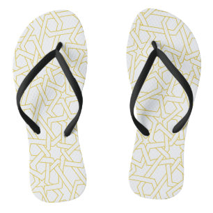 Moroccan art design on gold colour jandals