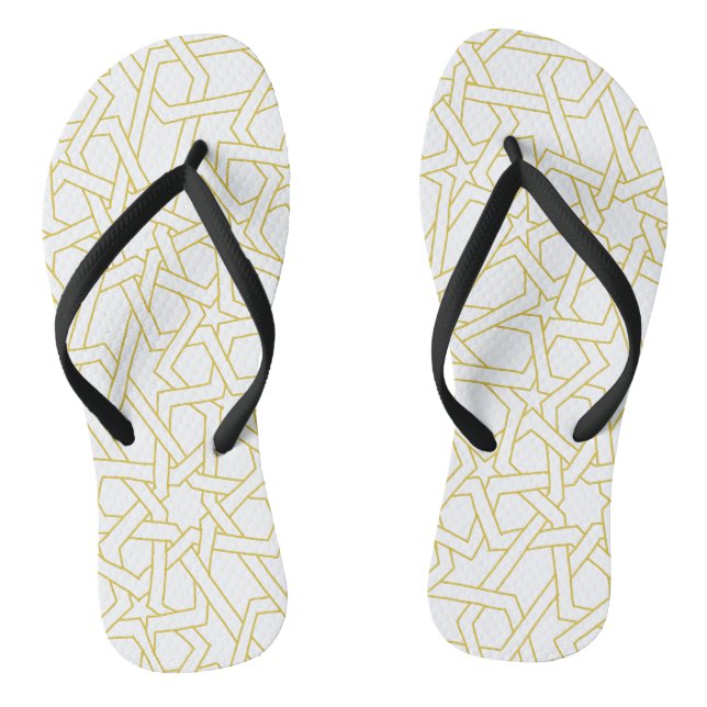 Moroccan art design on gold colour jandals (Footbed)