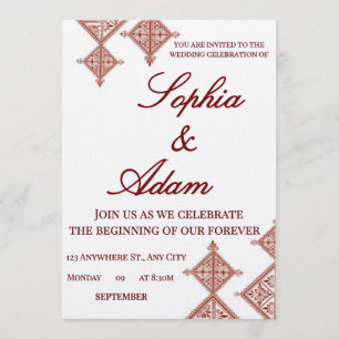 Moroccan Berber Pattern Wedding Invitation