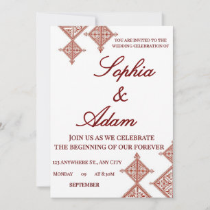 Moroccan Berber Pattern Wedding Invitation