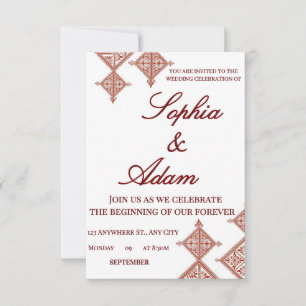 Moroccan Berber Pattern Wedding Invitation