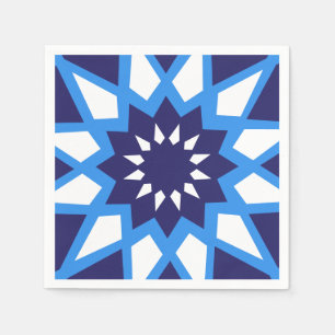 Moroccan Blue And White Paper Napkins