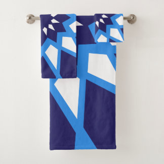 Moroccan Blue And White Pattern Bath Towel Set