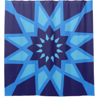 Moroccan Blue Pattern Shower Curtain