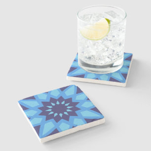 Moroccan Blue Pattern Stone Coaster