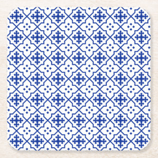 Moroccan Blue Square Paper Coaster