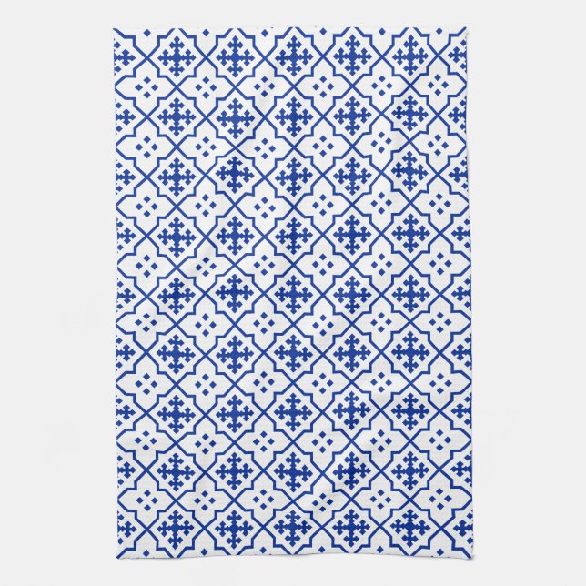 Moroccan Blue Tea Towel (Vertical)