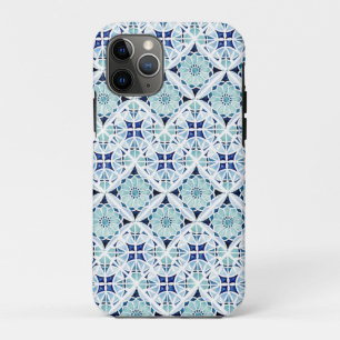 Moroccan blue tile pattern watercolor Case-Mate iPhone case