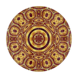 Moroccan Boho Red Gold Abstract Pattern Cutting Board