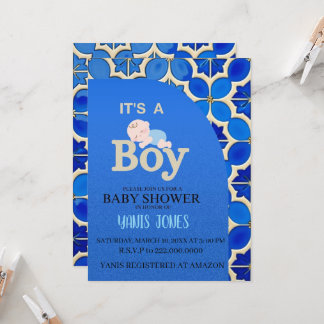 Moroccan boy baby shower Invitation