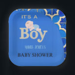 Moroccan Boy Baby Shower  Paper Plate<br><div class="desc">Celebrate the arrival of your baby boy with this elegant Moroccan-inspired baby shower invitation. Featuring rich blue tones and traditional zellige tile patterns,  it’s perfect for a stylish and cultural “It’s a Boy” celebration.</div>