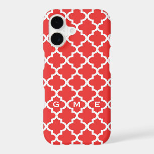 Moroccan brick red tile design 3 monogram