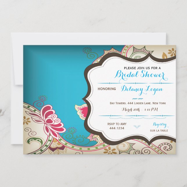 Moroccan Bridal Shower Invitation (Front)