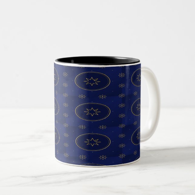 Moroccan Celestial Gold Star Mug (Front Right)