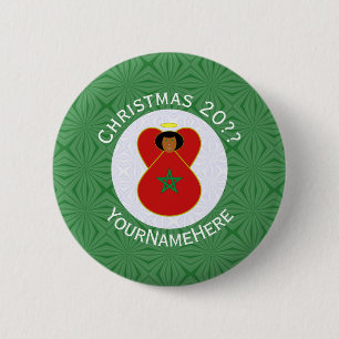 Moroccan Christmas Angel Flag Personalised 6 Cm Round Badge